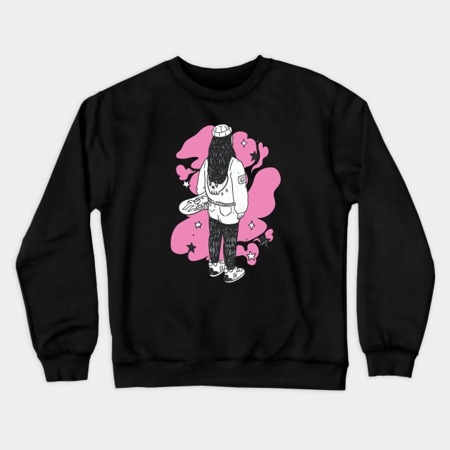 Cool Vintage Skater Girl Sketch Crewneck Sweatshirt by SLAG_Creative